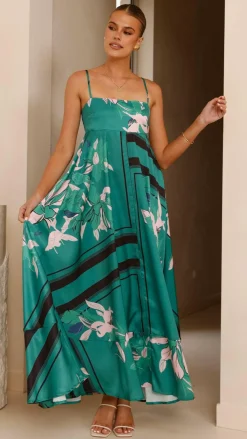 YH AND CO Dresses|Maxi^Kaethe Maxi Dress - Green/Pink