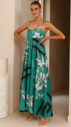 YH AND CO Dresses|Maxi^Kaethe Maxi Dress - Green/Pink