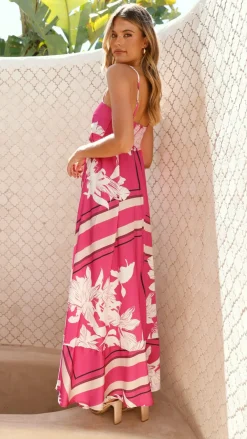 YH AND CO Sale Dresses^Kaethe Maxi Dress - Hot Pink Print