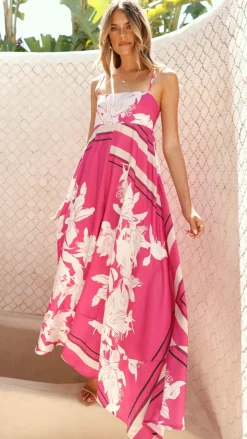 YH AND CO Sale Dresses^Kaethe Maxi Dress - Hot Pink Print