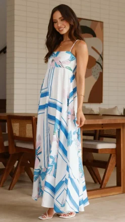 YH AND CO Dresses|Maxi^Kaethe Maxi Dress - White/Blue