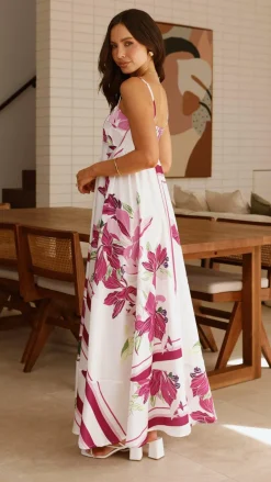 YH AND CO Dresses|Maxi^Kaethe Maxi Dress - White/Pink