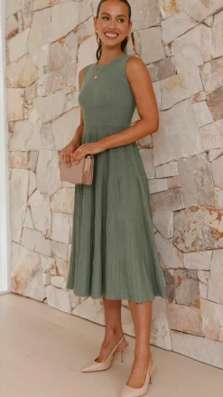 My Girl Knit Dresses|Knitwear^Kaida Midi Dress - Olive