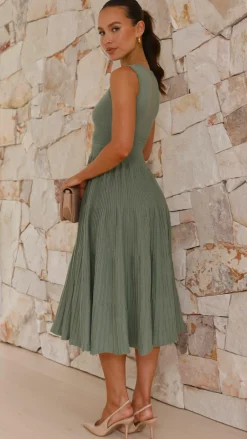 My Girl Knit Dresses|Knitwear^Kaida Midi Dress - Olive