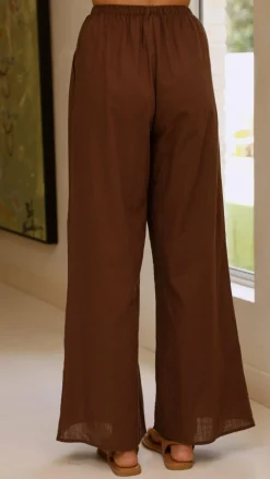 By Frankie Sets|Bottoms^Kailani Strapless Top and Pants Set - Chocolate