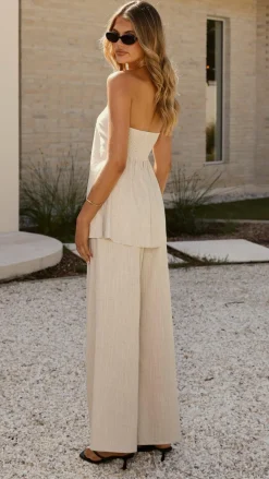 By Frankie Sets|Bottoms^Kailani Strapless Top and Pants Set - Oat