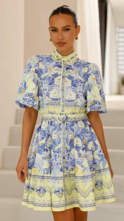 Bubblegum Dresses|Mini^Kalliope Mini Dress - Blue/Yellow