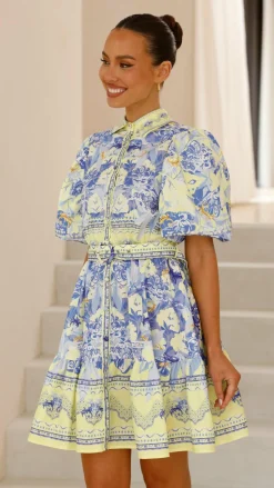 Bubblegum Dresses|Mini^Kalliope Mini Dress - Blue/Yellow