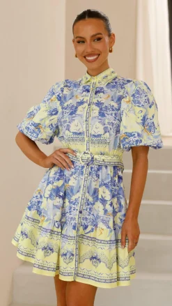 Bubblegum Dresses|Mini^Kalliope Mini Dress - Blue/Yellow