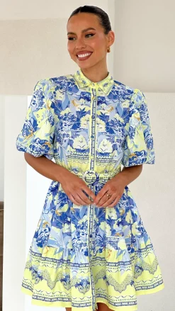 Bubblegum Dresses|Mini^Kalliope Mini Dress - Blue/Yellow