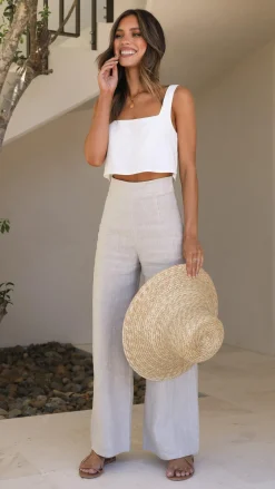 Fashion Allied Bottoms^Karah Pants - Oatmeal