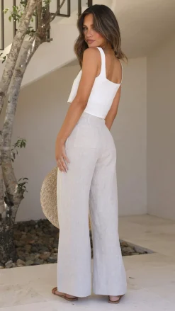 Fashion Allied Bottoms^Karah Pants - Oatmeal