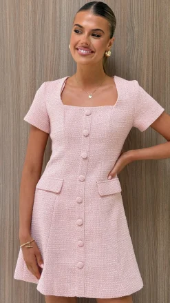 Style State Dresses|Mini^Karen Tweed Mini Dress - Pink