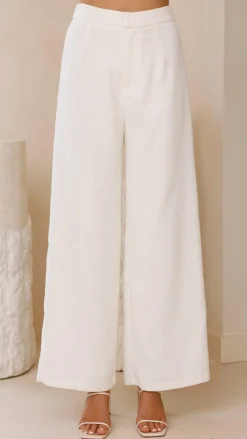 Style State Sets|Bottoms^Karrina Tweed Button Up Vest and Pants Set - White