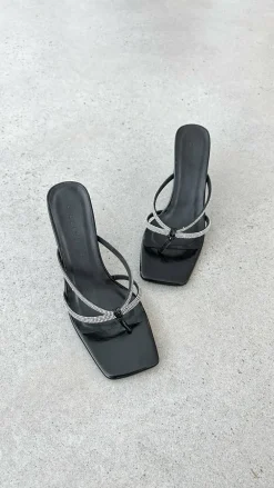 Billini Billini|Evening / Cocktail^Karson Heel - Black Crinkle Diamante