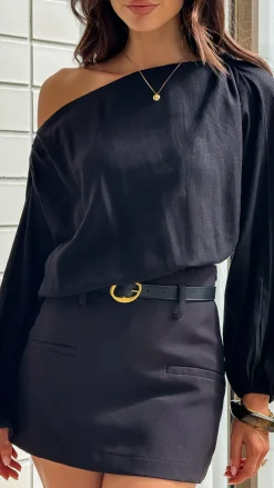 YH AND CO Tops^Katara Off Shoulder Top - Black