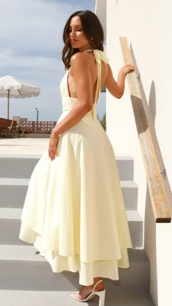 SASHA (BNE) Dresses|Maxi^Kathy Halter Neck Maxi Dress - Lemon