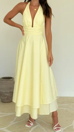 SASHA (BNE) Dresses|Maxi^Kathy Halter Neck Maxi Dress - Lemon
