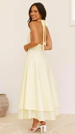 SASHA (BNE) Dresses|Maxi^Kathy Halter Neck Maxi Dress - Lemon
