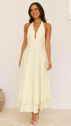 SASHA (BNE) Dresses|Maxi^Kathy Halter Neck Maxi Dress - Lemon
