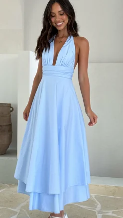 SASHA (BNE) Dresses|Maxi^Kathy Halter Neck Maxi Dress - Light Blue