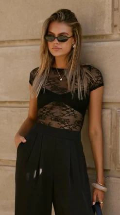 Amore Agencies Tops^Kaylee Lace Top - Black