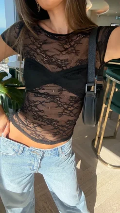 Amore Agencies Tops^Kaylee Lace Top - Black