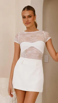 Amore Agencies Tops^Kaylee Lace Top - White