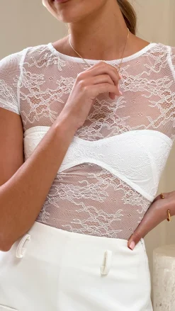 Amore Agencies Tops^Kaylee Lace Top - White