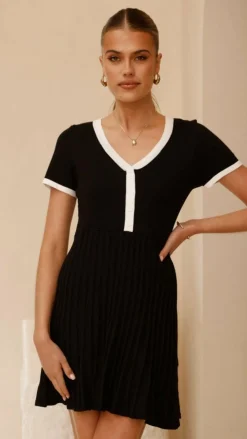 Amore Agencies Knit Dresses|Knitwear^Kaylee Pleat Dress - Black