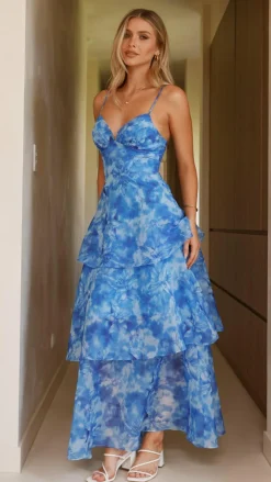 SASHA (BNE) Dresses|Maxi^Kelli Maxi Dress - Blue Floral