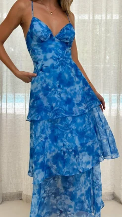 SASHA (BNE) Dresses|Maxi^Kelli Maxi Dress - Blue Floral