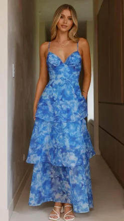 SASHA (BNE) Dresses|Maxi^Kelli Maxi Dress - Blue Floral