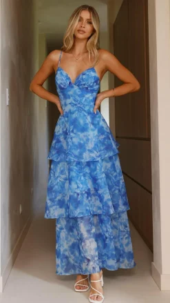 SASHA (BNE) Dresses|Maxi^Kelli Maxi Dress - Blue Floral