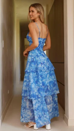 SASHA (BNE) Dresses|Maxi^Kelli Maxi Dress - Blue Floral