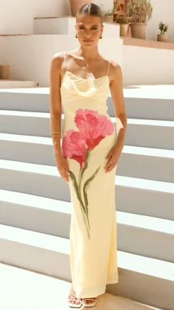 SASHA (BNE) Dresses|Maxi^Kiaya Maxi Dress - Yellow/Blossom