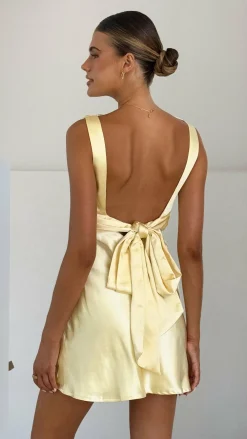 LILYWHYT Sale Dresses^Korie Boatneck Mini Dress - Yellow