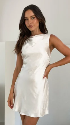 LILYWHYT Sale Dresses^Korie Boatneck Mini Dress - Champagne