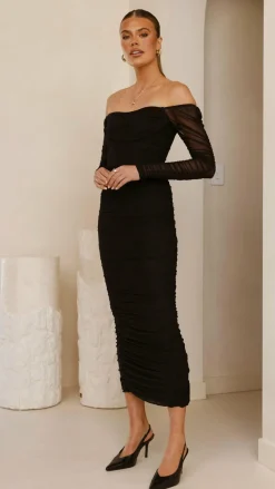 Sweet Acacia Dresses|Maxi^Kylie Maxi Dress Long Sleeve - Black