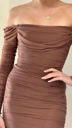 Sweet Acacia Sale Dresses^Kylie Maxi Dress Long Sleeve - Chocolate