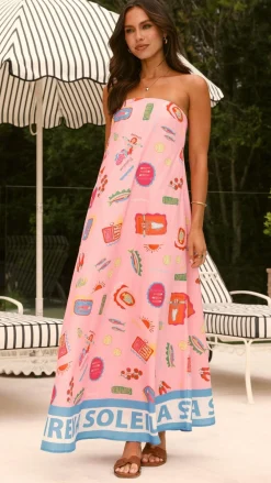 By Frankie Sale Dresses^La Sirena Strapless Maxi Dress - Pink Soleil