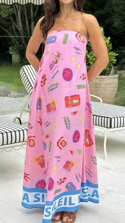By Frankie Sale Dresses^La Sirena Strapless Maxi Dress - Pink Soleil