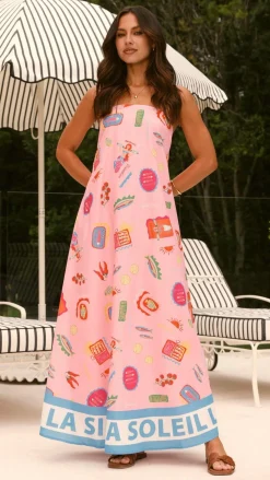By Frankie Sale Dresses^La Sirena Strapless Maxi Dress - Pink Soleil