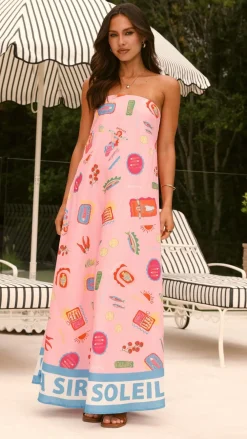 By Frankie Sale Dresses^La Sirena Strapless Maxi Dress - Pink Soleil