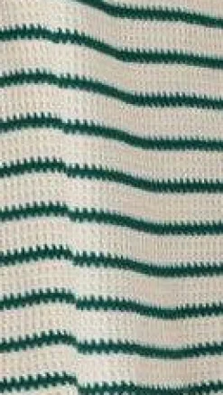 By Frankie Knit Tops|Knitwear^Lacole Button Up Shirt and Shorts Set - Beige / Green Stripe
