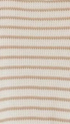 By Frankie Sets|Bottoms^Lacole Button Up Shirt and Shorts Set - White / Beige Stripe