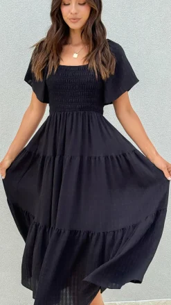 Shareen Dresses|Midi^Lainey Midi Dress - Black