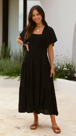 Shareen Dresses|Midi^Lainey Midi Dress - Black