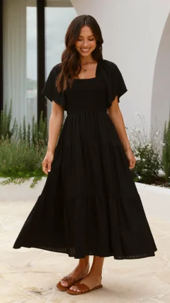 Shareen Dresses|Midi^Lainey Midi Dress - Black