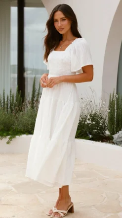 Shareen Dresses|Midi^Lainey Midi Dress - White
